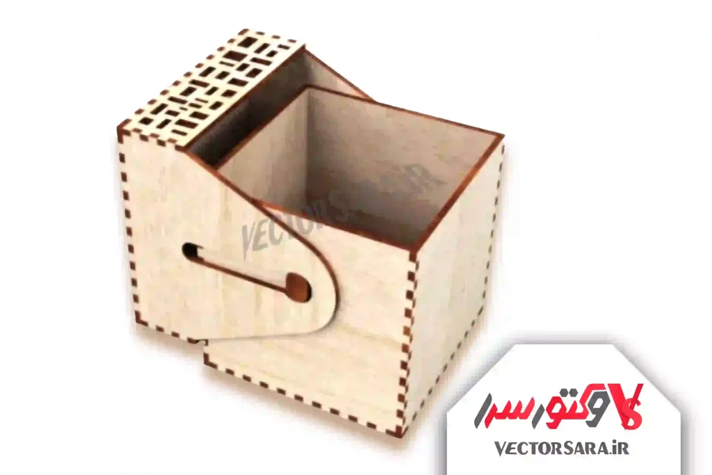جعبه ساده لولادار چوبی